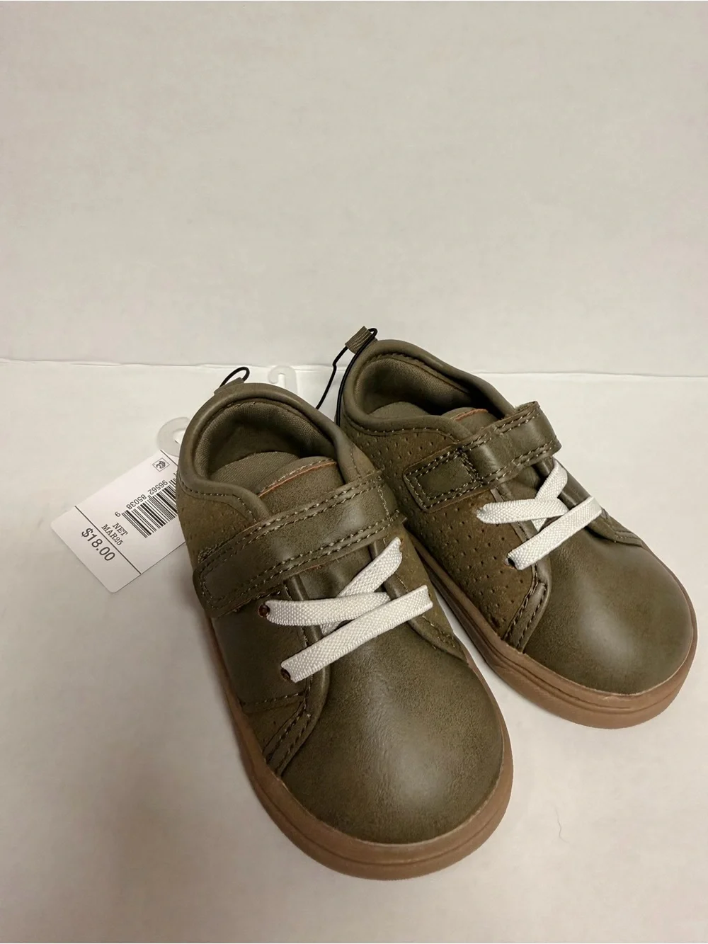 Carter's Olive Green Kids Sneakers with White Laces